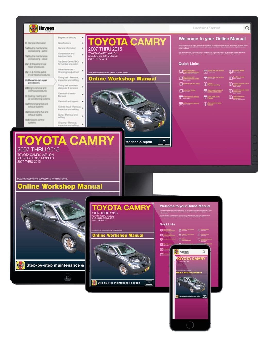 Picture of: Toyota Camry & Avalon & Lexus ES  (-) Haynes Online Manual