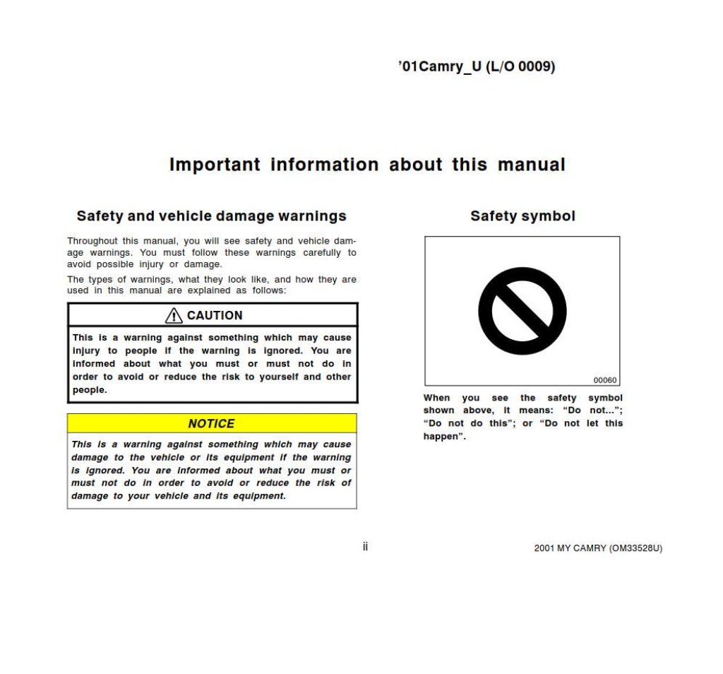Picture of: Toyota Camry  Owner’s Manual – Download In PDF For Free