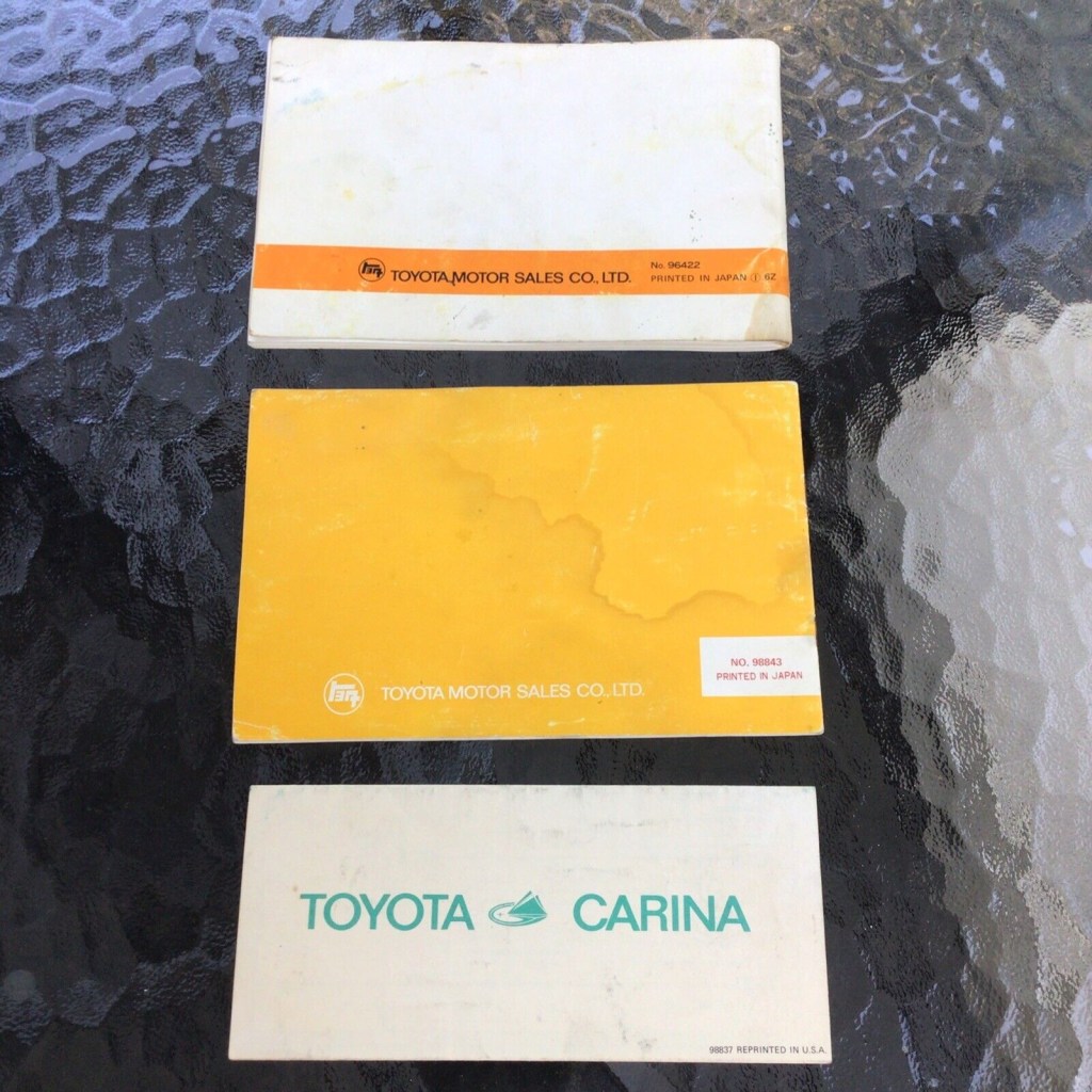 Picture of: TOYOTA CARINA OWNER’S MANUAL EMISSION CONTROL TAL SERIES OEM  PC LOT