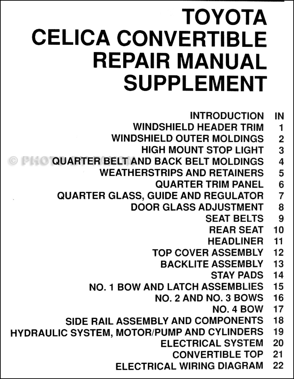 Picture of: – Toyota Celica Convertible Repair Shop Manual Original