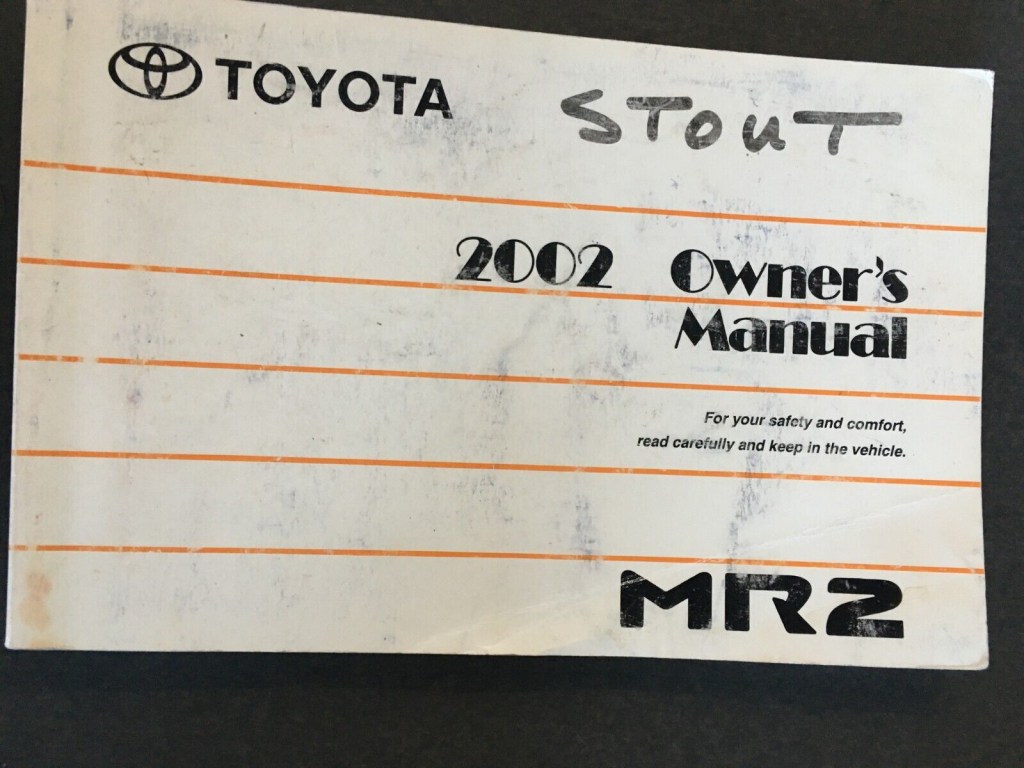 Picture of: Toyota MR Owner’s Manual and Scheduled Maintenance Guide