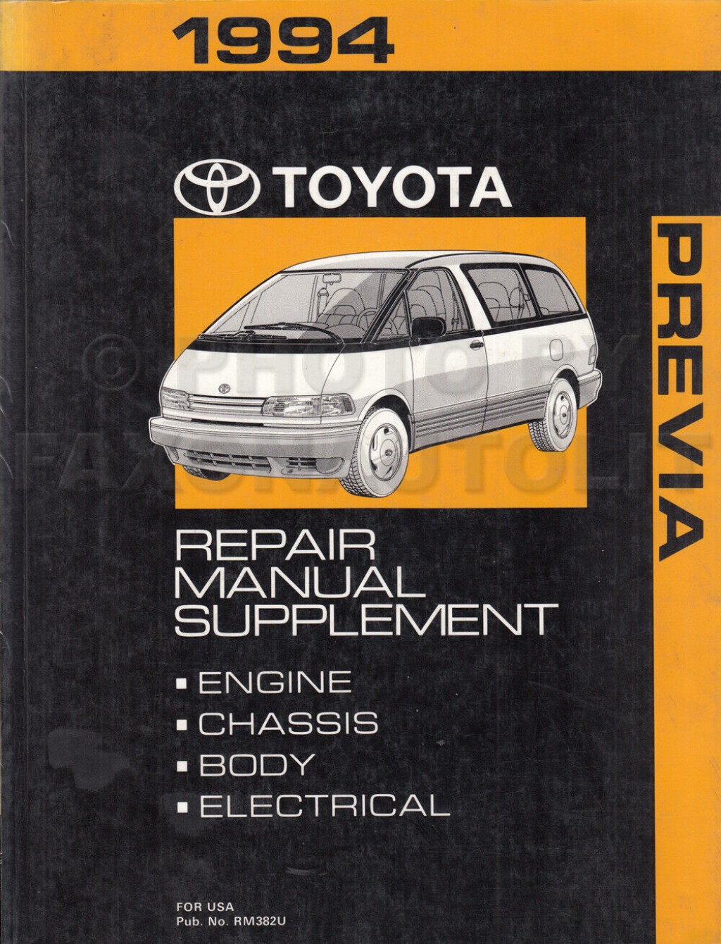 Picture of: Toyota Previa Shop Manual Supplement Van Repair Service Book TZ-FZE  engine