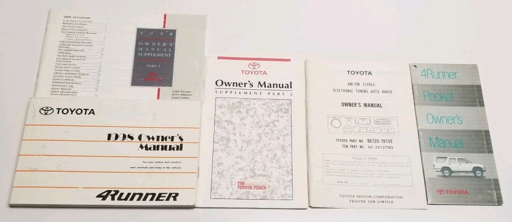 Picture of: TOYOTA RUNNER OWNERS MANUAL USER GUIDE SR LIMITED V .L