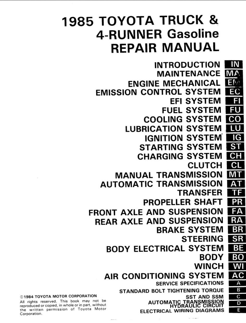 Picture of: Toyota Runner  Service Repair Manual – Download In PDF For Free