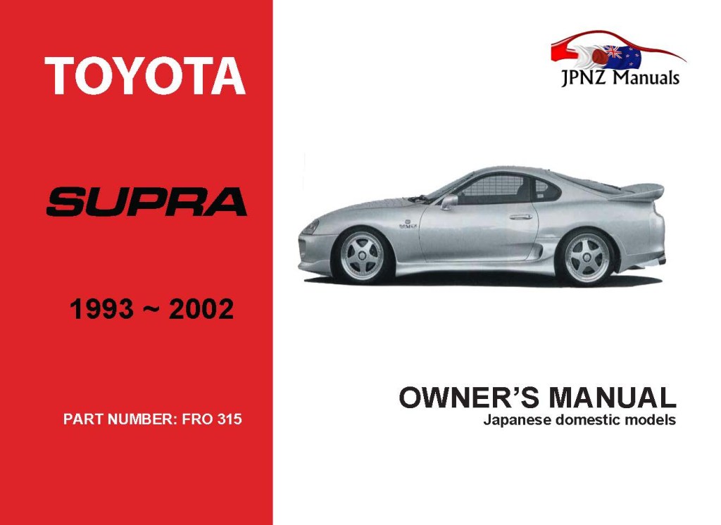 Picture of: Toyota – Supra Owner’s User Manual In English   –