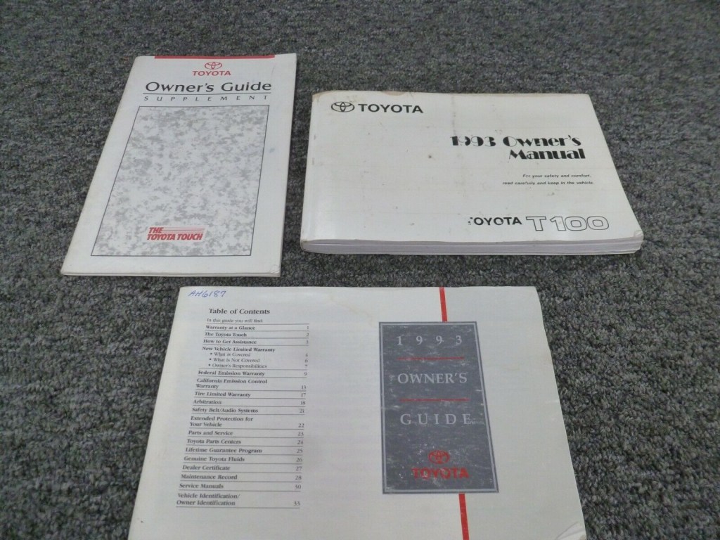 Picture of: Toyota T Truck Owner Operator Manual User Guide Set SR