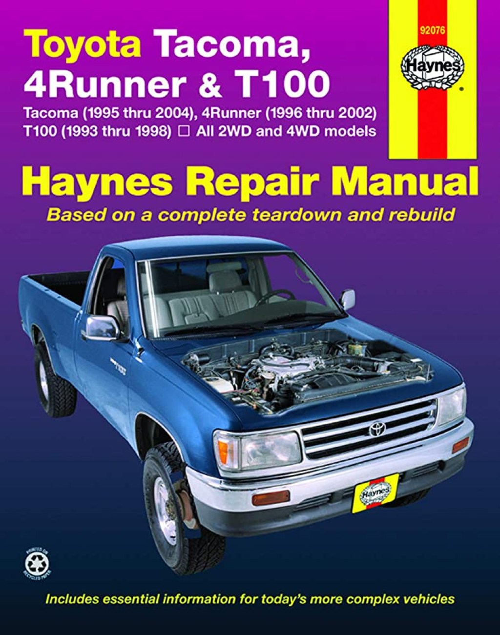 Picture of: Toyota Tacoma, Runner & T Haynes Repair Manual: All WD and WD models